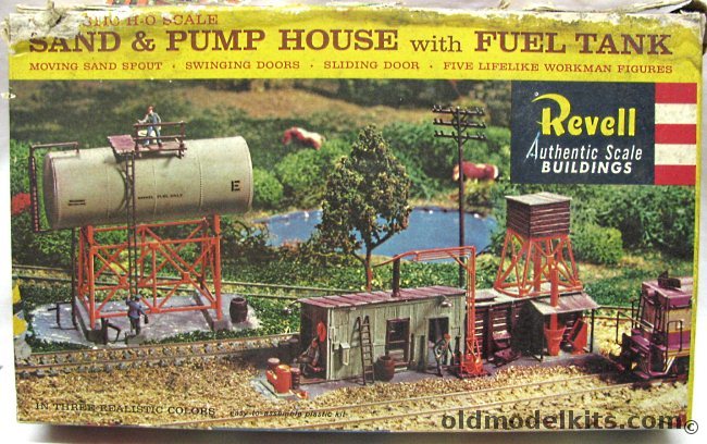 Revell HO HO Scale Sand & Pump House with Fuel Tank and Five Figures, T9029-198 plastic model kit